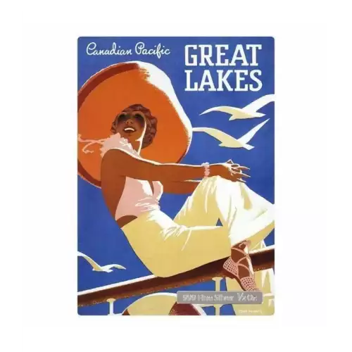 1/2 oz Silver Vintage Mini Poster - Great Lakes - 2015 Niue $1 - Image 3