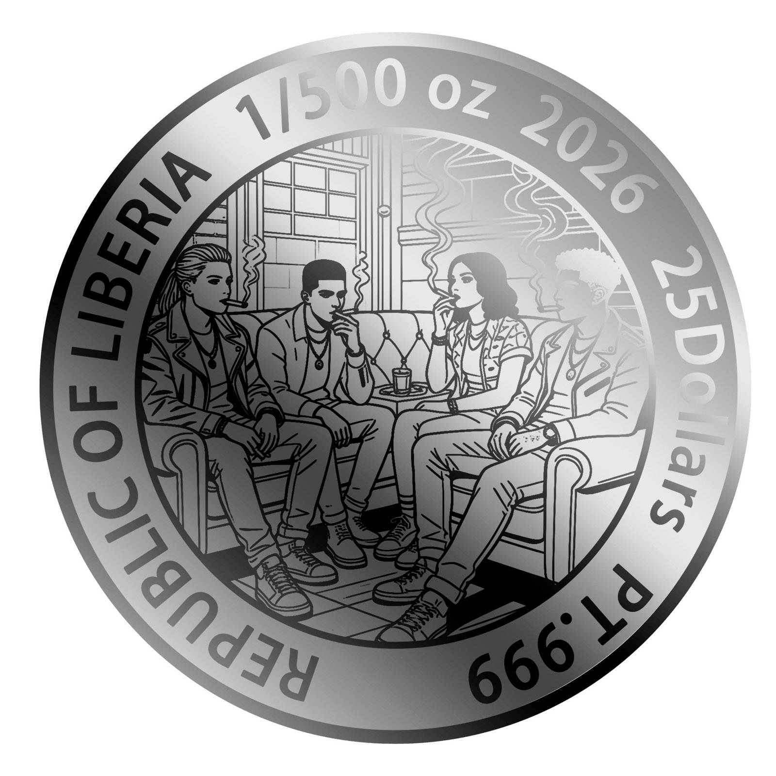 2026 Liberia Herb 1/500 oz Platinum Coin in Card - Image 3