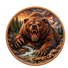 Rage of the Wild Colorized 5 oz Copper Round