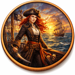 Captain Scarlet Colorized 5 oz Copper Round