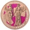 2019 Allegories Britannia Germania Gilded Pink Diamond Dust 2oz Silver Coin